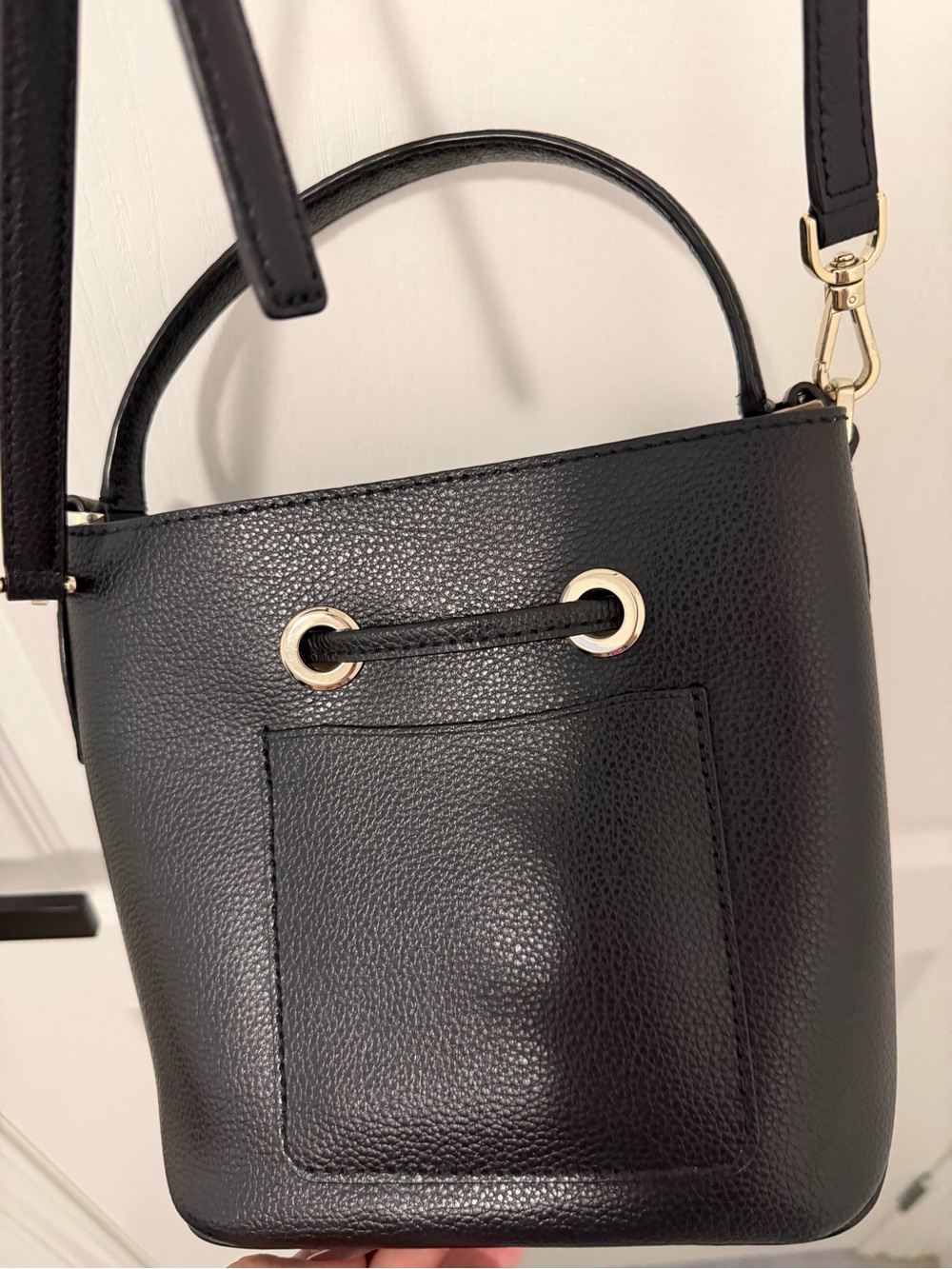kate spade Black Pebbled Leather Drawstring Crossbody Bucket Bag - Picture 8 of 8